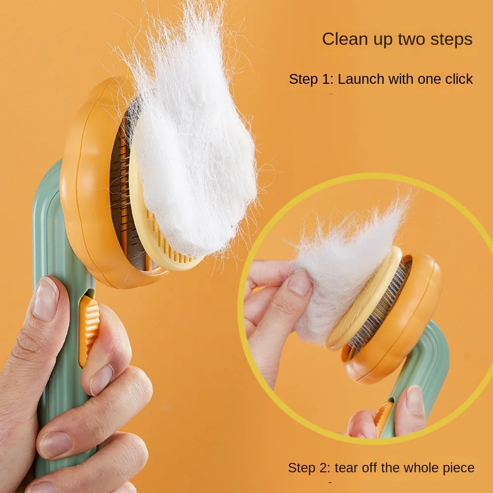 Pumpkin Pet Brush Self Cleaning Brush for Shedding Dog Cat Grooming Comb Removes Loose Dog Grooming Pet Hair Remover Cat Brush