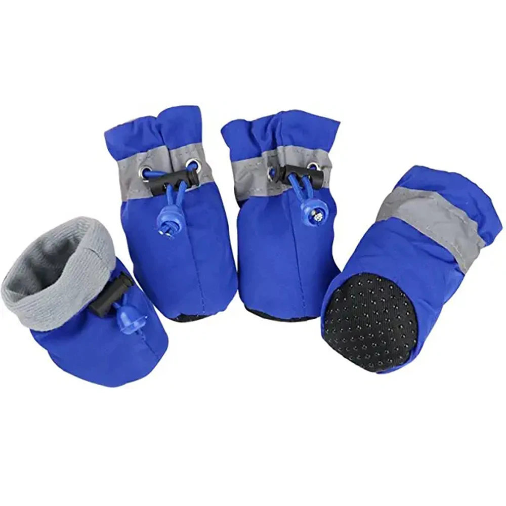 

4pcs/Set Waterproof Winter Pet Dog Shoes Anti-Slip Rain Snow Boots Footwear Thick Warm for Small Cats Puppy Dogs Socks Booties