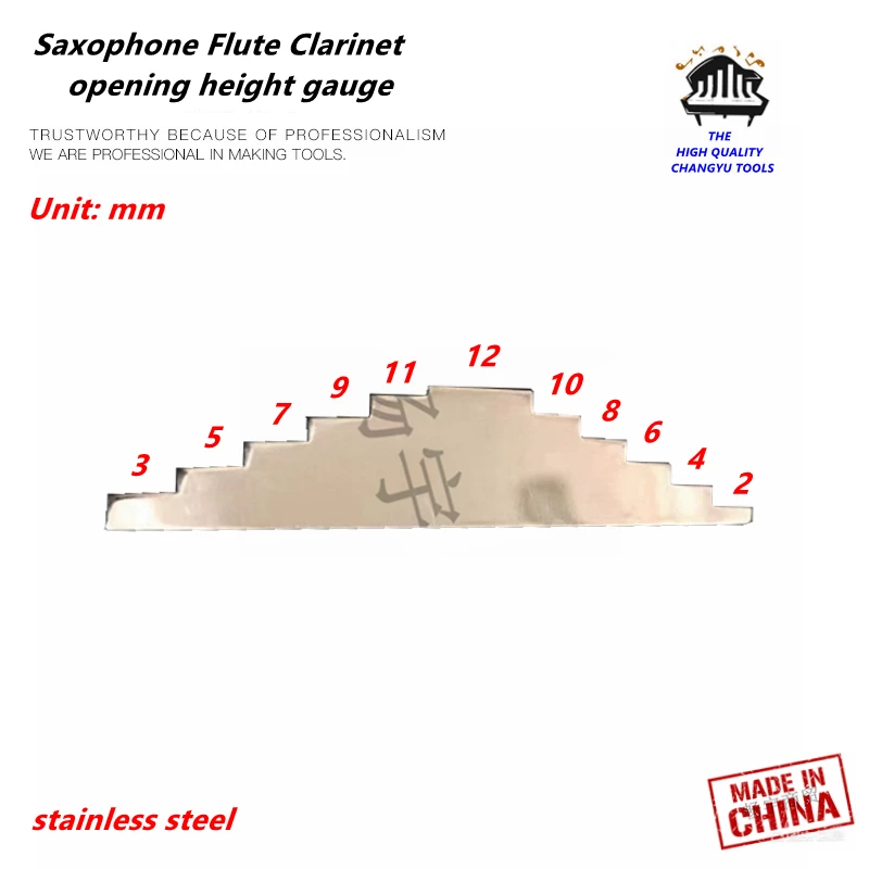 

Wind instrument repair tool Saxophone Flute Clarinet opening height gauge tool Stainless steel