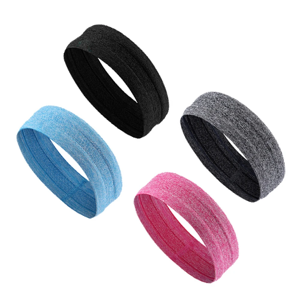 

4 Pieces Jogging Sweatband Workout Hairband Sports Headband Headwear