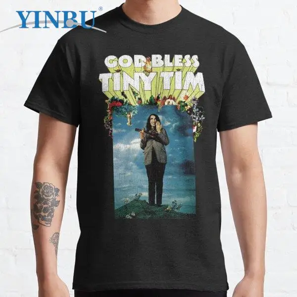 

God Bless Tiny Tim Unisex YINBU brand 2023 new in t-shirt Top quality cotton Graphic Tee