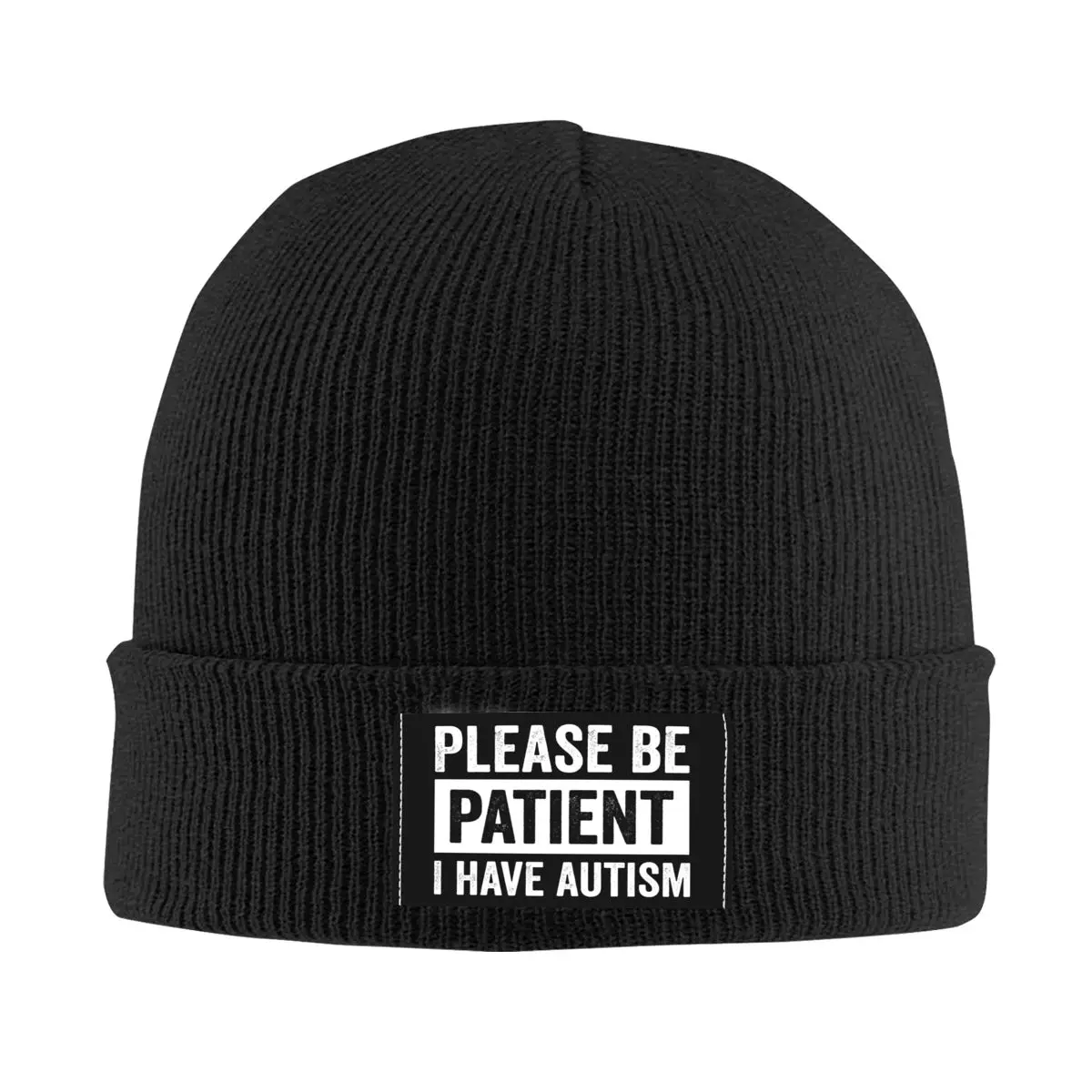 Please Be Patient I Have Autism Skullies Beanies Caps For Men Women Unisex Trend Winter Warm Knitting Hat Adult Bonnet Hats 1