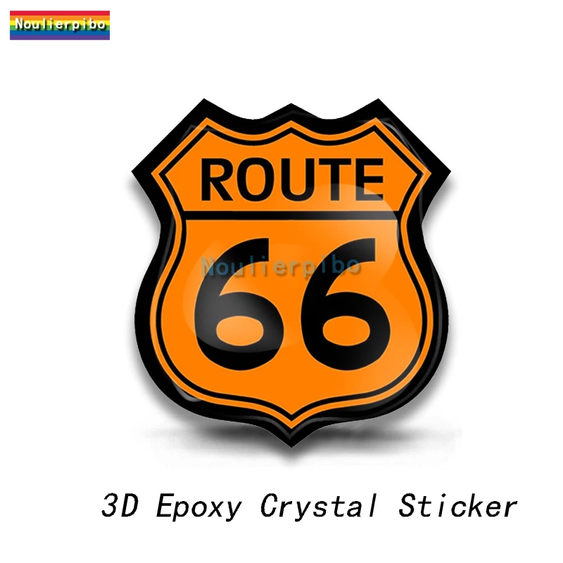 

3D стерео эпоксидная гибкая купольная автомобильная наклейка в стиле ретро Route 66 66, брендовая ПВХ украшение автомобиля, чехол на тележке для ноутбука, виниловая наклейка