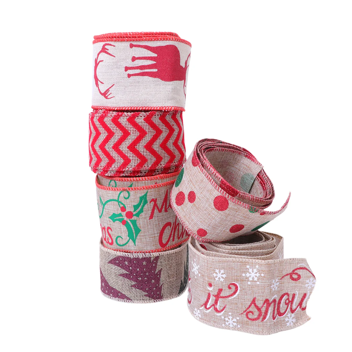 

Ribbon Christmas Gift Wrapping Craft Trim Wired Holiday Tree Wreath Jute Burlap Decoration Greeting Party Clothcandypresents Diy