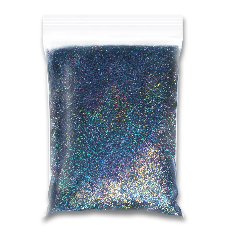 

50 г в упаковке, Лазерный черный голографический Блестящий Порошок для ногтей, Радужный ослепительный Галактический блеск, насыпной пигмент...