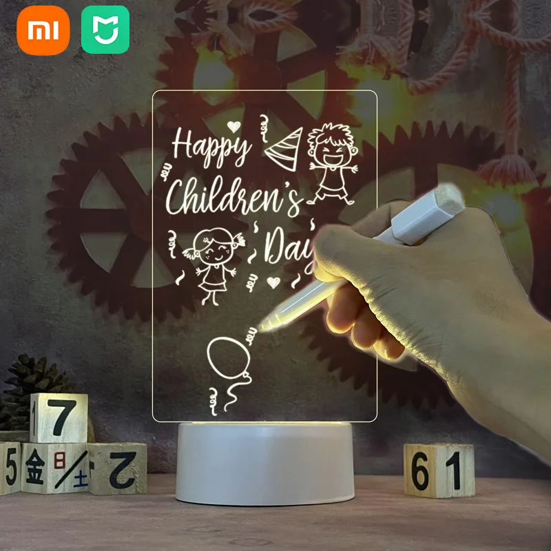 

Xiaomi Youpin Notepad Night Light Creative LED Night Light USB Message Board Festive Light with Pen Gift Decorative Night Light