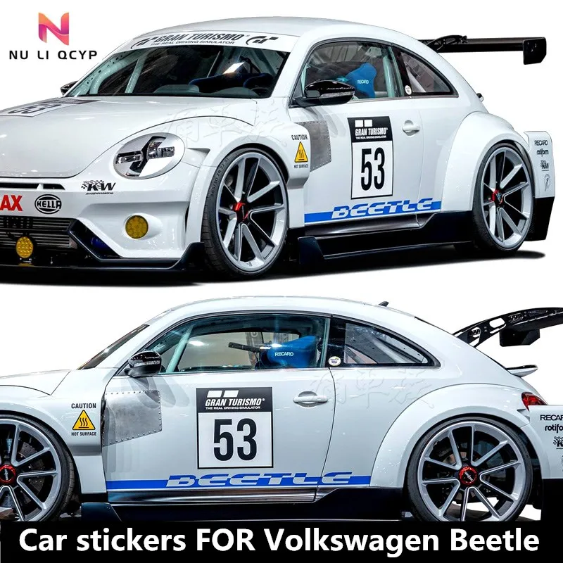 

Автомобильные наклейки для Volkswagen Beetle внешний вид персонализированные пользовательские модные спортивные наклейки пленка аксессуары