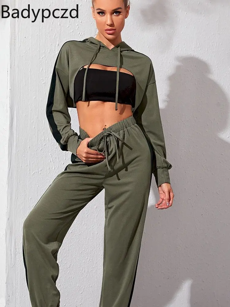 

Спортивный костюм Badypczd, женская одежда для йоги, костюм, свободная повседневная куртка с длинными рукавами для тренировок, костюм для трена...