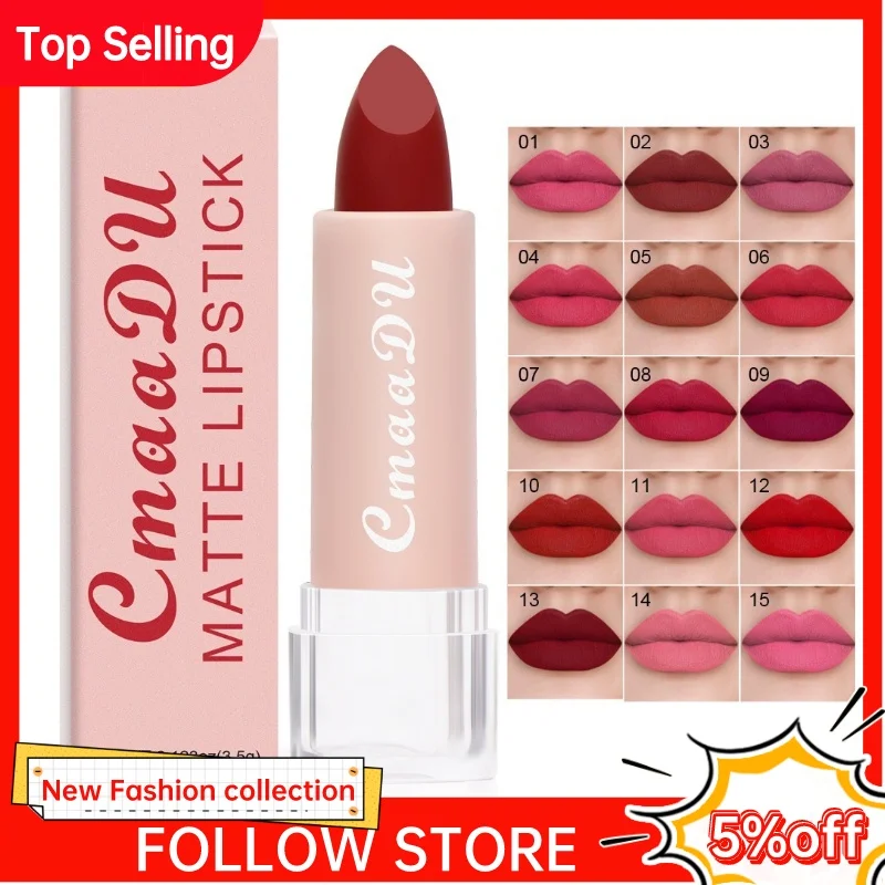 

Moisturizing Waterproof Velvet Matte Lipsticks Long Lasting Sexy Red Professional Lip Stick Makeup Lip Tint Beauty Cosmetic