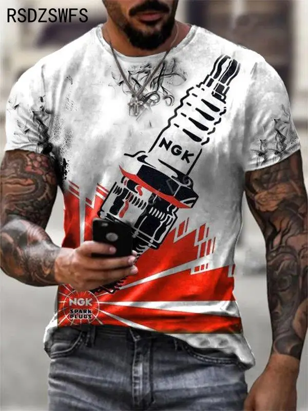 

New Men STP T-Shirt, 3d Printing Contrast Color Personality Casual Summer Ultra-Thin Breathable Top Size T-Shirt For Men