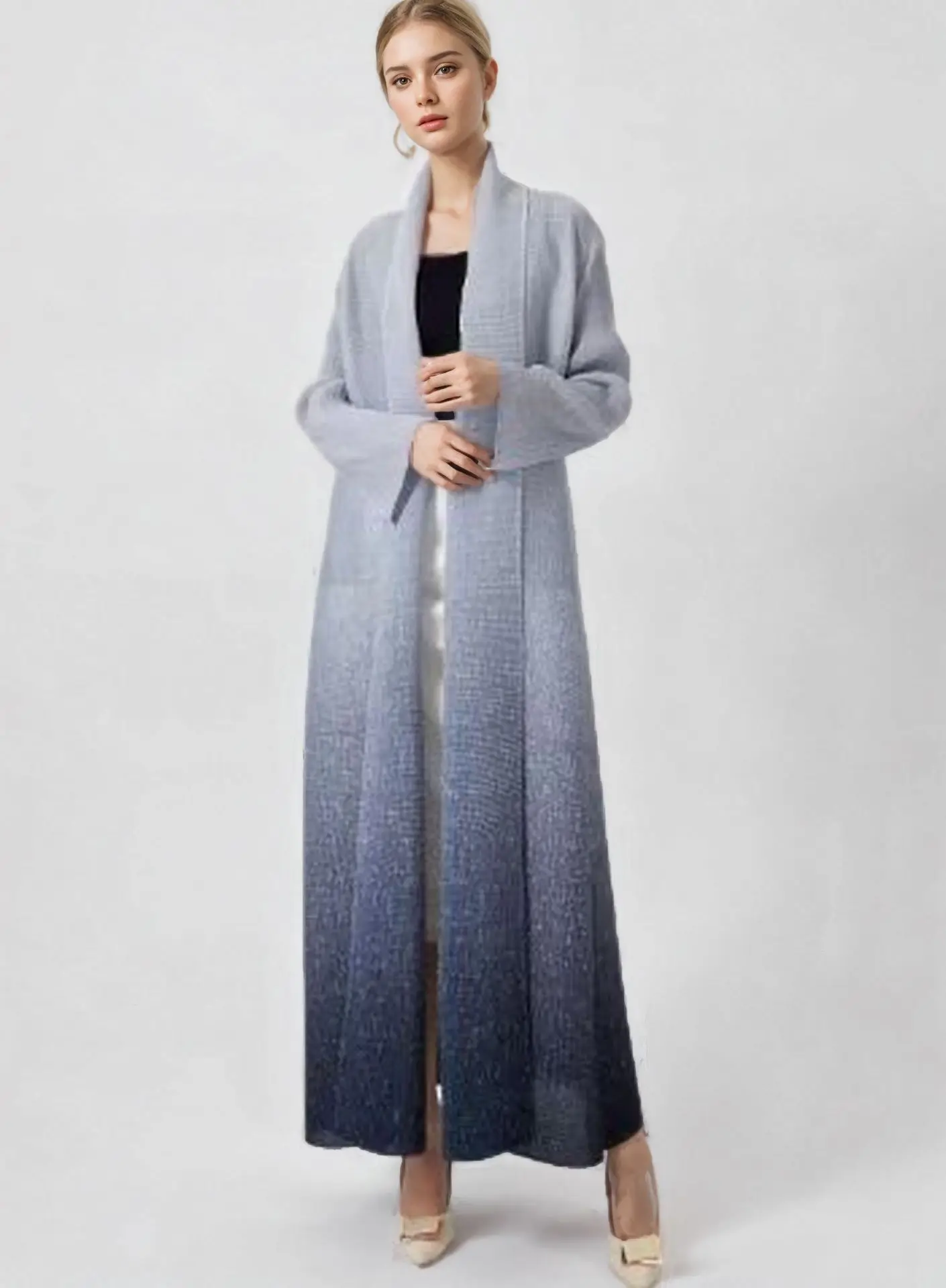 Модная темпераментная женская одежда градиентный цвет кардиган халат с