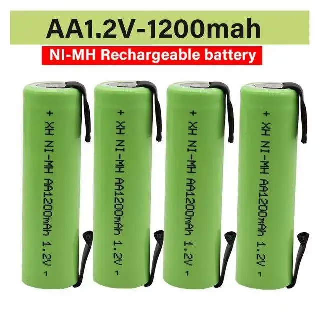 Перезаряжаемая батарея 1 2 в AA 1200 мАч nimh cell зеленый корпус с сварочными вкладками