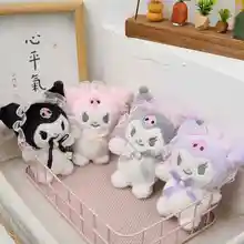 귀여운 산리오 봉제 인형 키체인, 귀여운 쿠로미 봉제 인형 펜던트 가방, 만화 피규어 키체인, 소녀용 장난감
