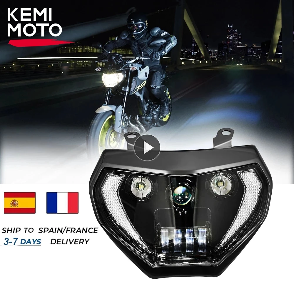 MT07 2017-2019 MT09 Светодиодная лампа для передних фар MT 09 MT-09 для YAMAHA передние фары MT09 FZ09 2014 2015 2016 DRL 110W Водонепроницаемая светодиодная лампа