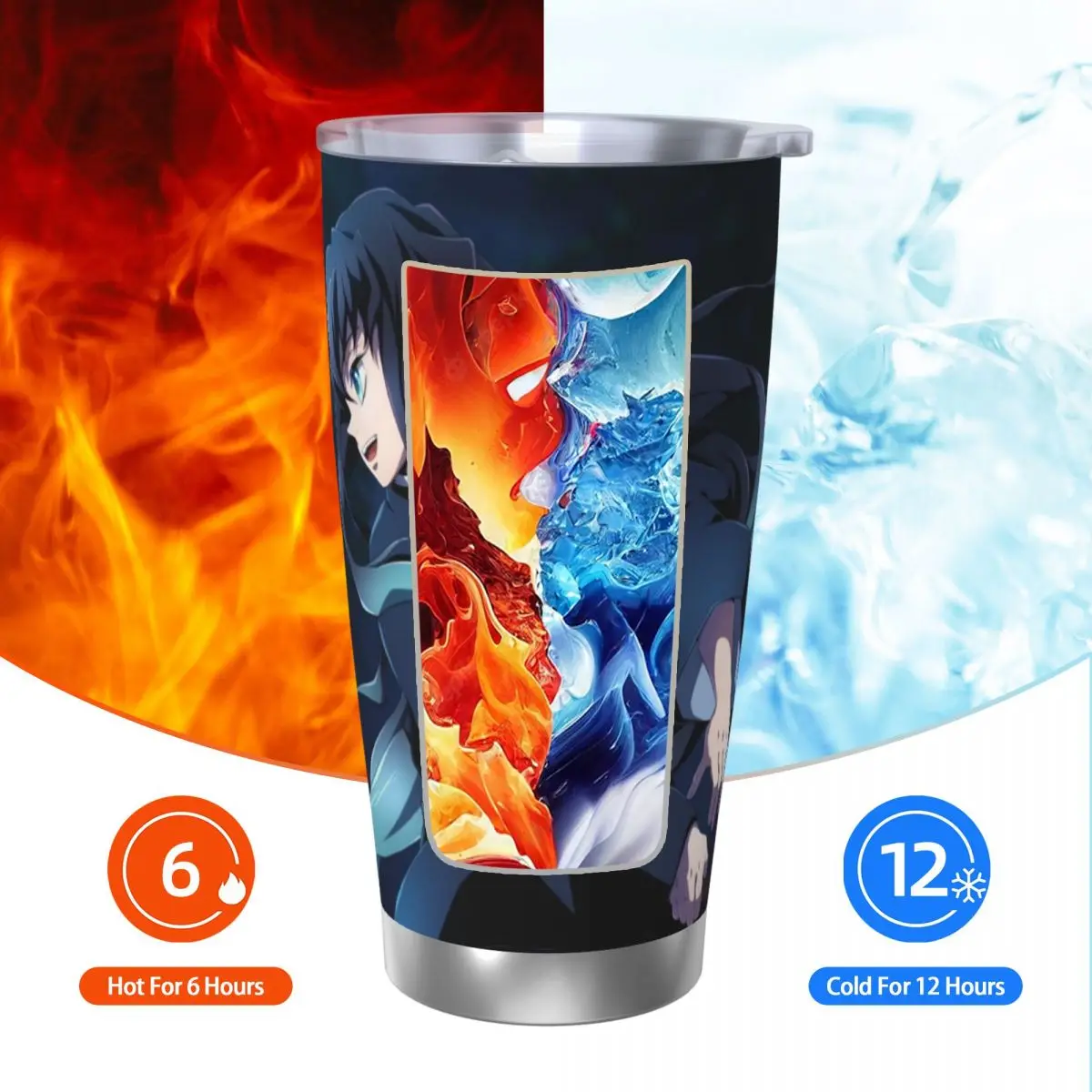 Muichiro Tokito Demon Slayer 20 унций из нержавеющей стали с изоляцией термокофейная