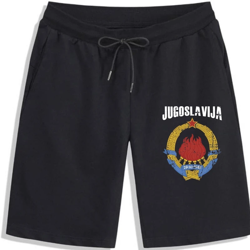 

Jugoslavija Yugoslavia Coat of Arms men Shorts 2020 Vintage Black High Quality Men Cotton men Shorts Ringer shorts for men