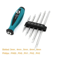 5 in 1 screwdriver set chrome vanadium 3mm 4mm 5mm 6mm 8mm 2 way slotted phillips screwdriver bit with handle hand tool
