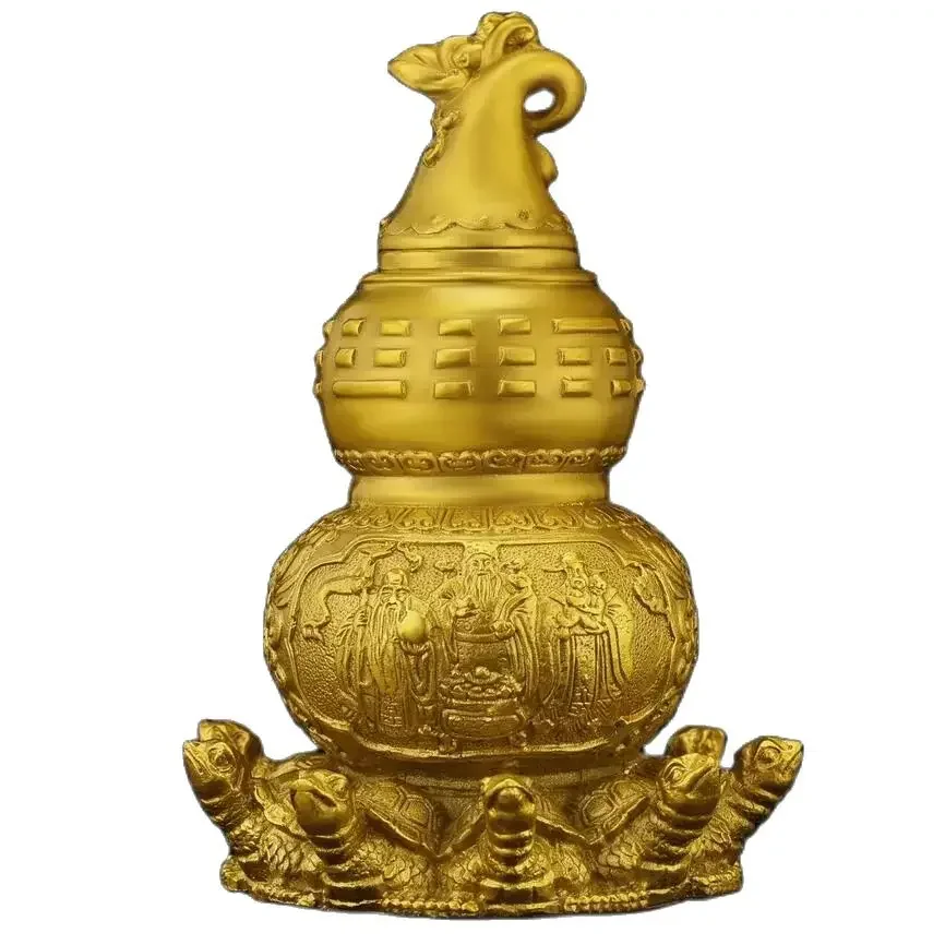 Чистая латунь Восемь бессмертных Тыква Багуа Город Фу Лу Шоу Сан Си Кай Гуй Сиань