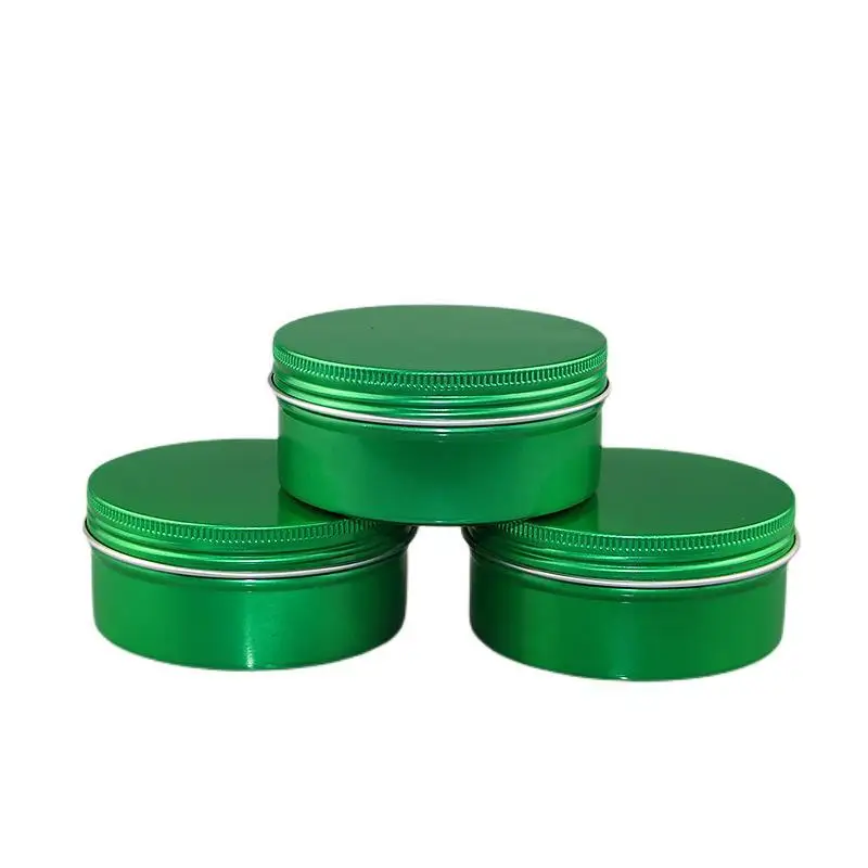 

50g 50ml Black Empty Black Containers Round Aluminum Box Metal Tin Cans Cosmetic Cream DIY Refillable Jar Tea Aluminum Pot