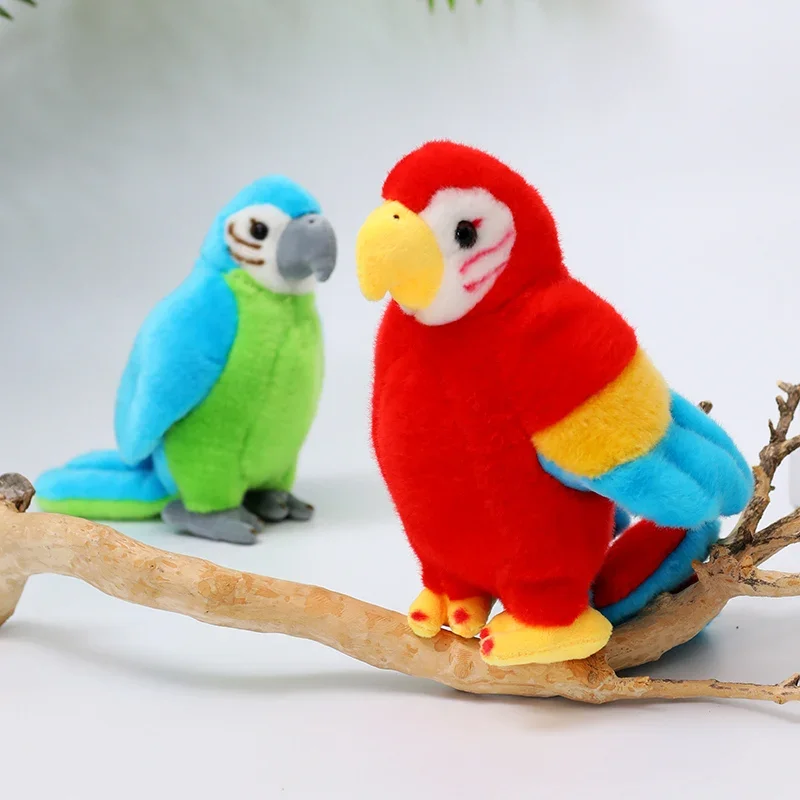 25cm Cute Cartoon Bird Simulation Colorful Parrot Plush Toy Homdecor Stuffed Dolls Soft Animal Gift for Kids Decoration
