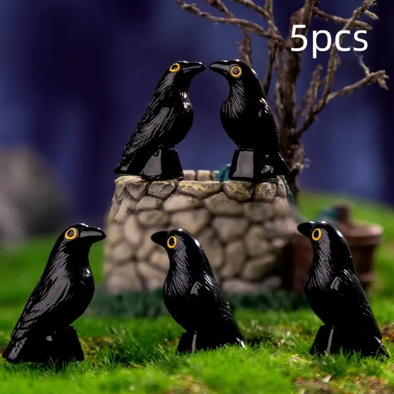 

Миниатюрные черные вороны из смолы
