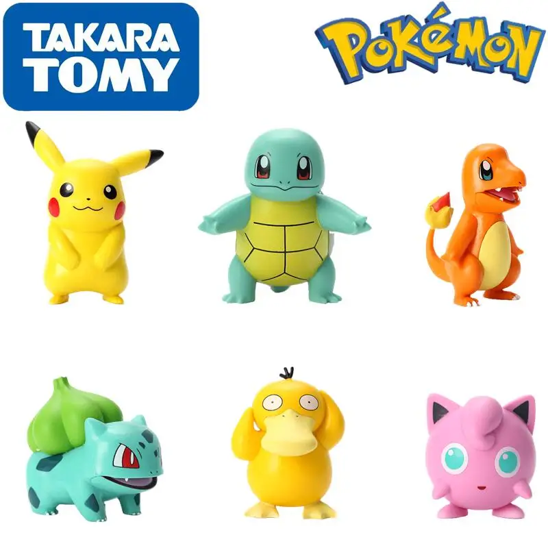 Pokemon Anime Figures Model Pikachu Squirtle Charmander Psyduck Jigglypuff Bulbasaur 5-8Cm Kawaii Toys Children's Birthday Gifts