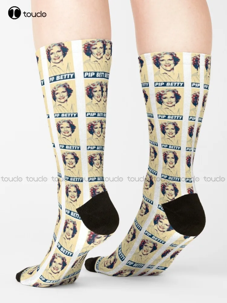 

Rip Betty-White Queen Golden Girls Star Socks Pink Softball Socks Cartoon Street Skateboard Socks Unisex Adult Teen Youth Socks