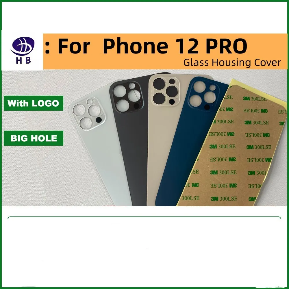 50Pcs For iPhone Back Cover Replacement 8 X 11 12 13 Pro Max Case Large Camera Hole Replacement Rear Battery Glass Cover 12 Mini enlarge