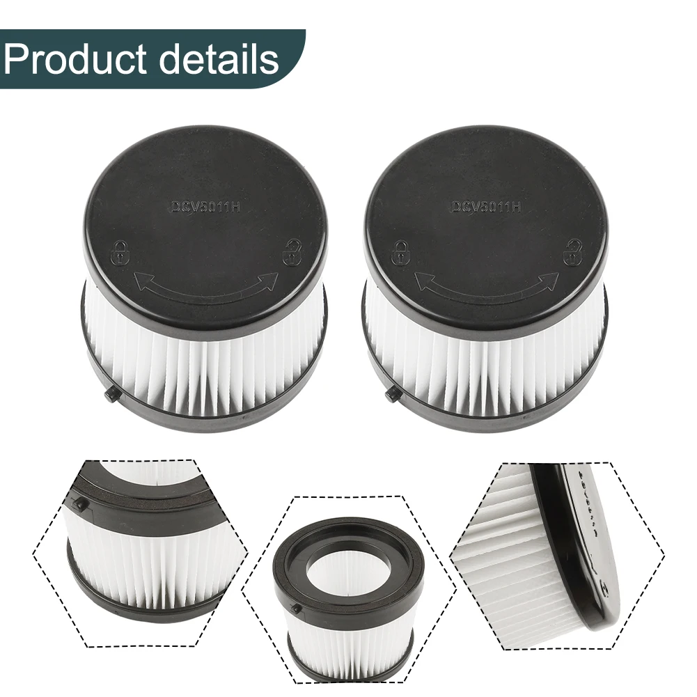 

2Pcs HEPA Filter For DEWALT DCV501HB 20V Cordless Handheld Vacuum, With Black Gasket Replacement Part DCV5011H