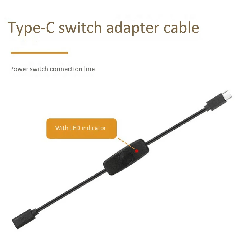 Переключатель питания USB Type C со световым индикатором папа-мама Удлинительный
