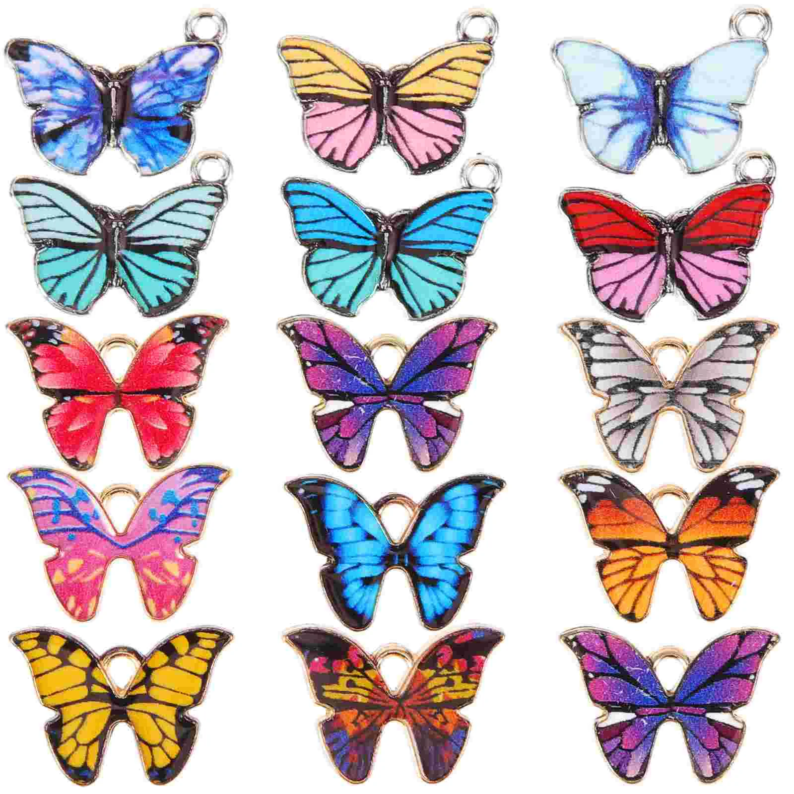 

15pcs Butterfly Charms Jewelry Making Charms Key Chain Necklace Crafts Making Charms