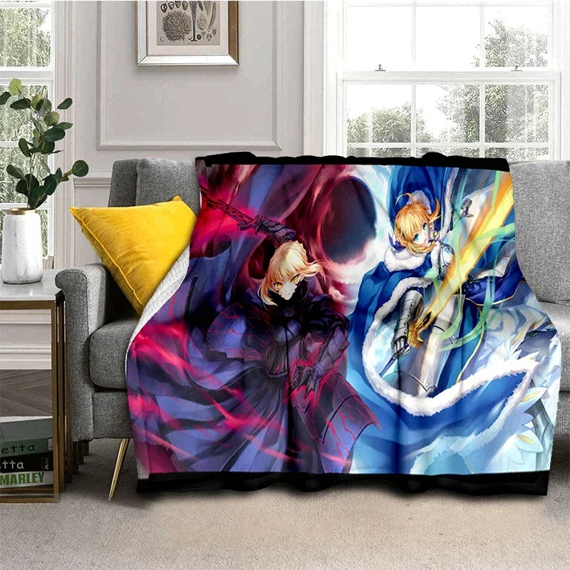Мягкий плюшевый диван-кровать с принтом Fate/stay Night одеяла для пикника героями