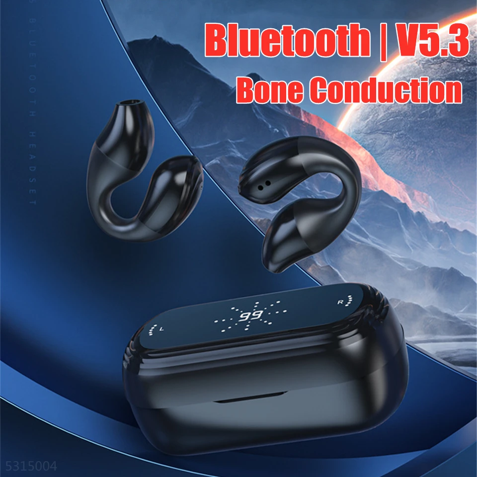

2023 NEW Bone Conduction Earphone TWS Wireless Bluetooth Earbuds 9D HIFI Noise Reduction Headphones Waterproof Sports Headset