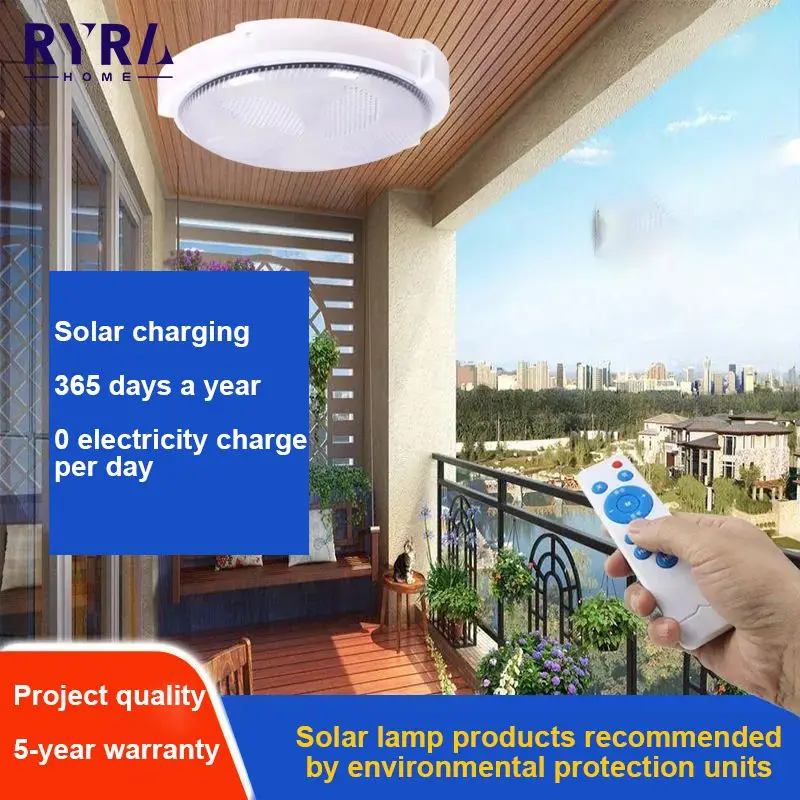 

Remote Control LED Solar Ceiling Light Waterproof Outdoor Garden Solar Power Lamp Outdoor Indoor Pendant Light Corridor Light