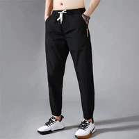 summer men pants sports outdoor casual trousers solid color elastic waist lightweight comfortable male long pants plus size