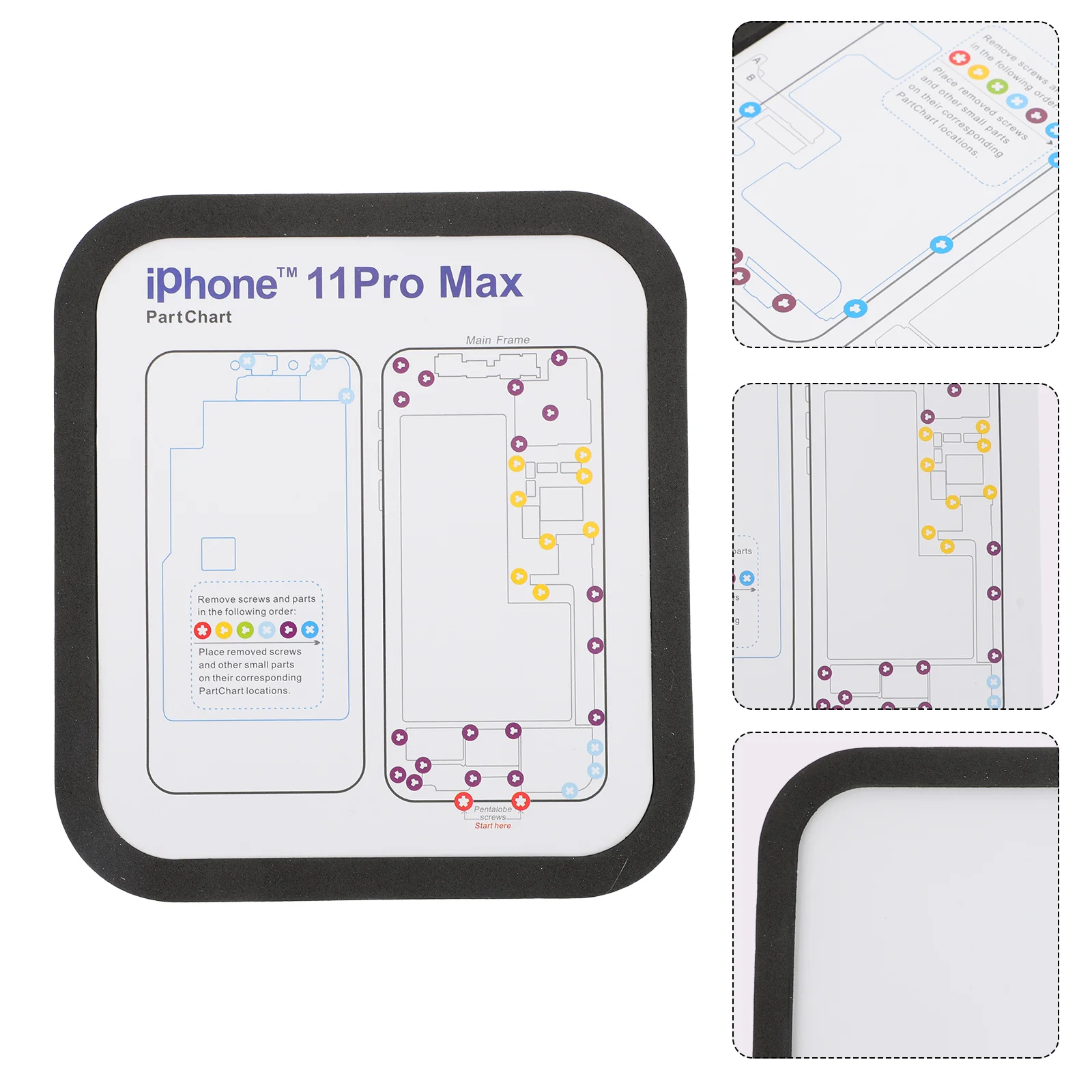 

12Pcs Mobile Phone Screw Magnetic Work Mats Magnetic Phone Screw Pad Tools