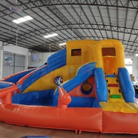 new design inflatable backyard water park inflatable water slide with pool for kids
