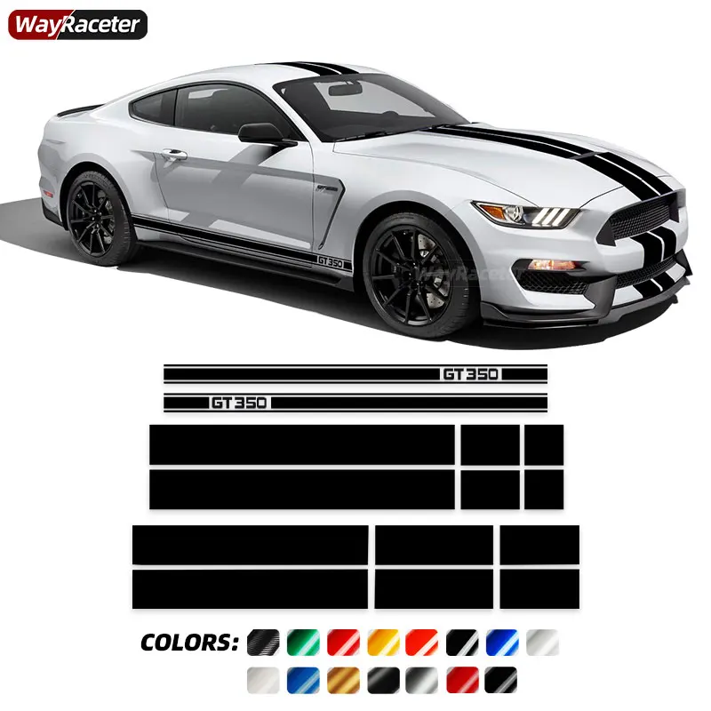 Car Hood Engine Cover Roof Trunk Tail Body Decal Heritage Edition Side Stripe Sticker For Ford Mustang Shelby GT350 2015-2022