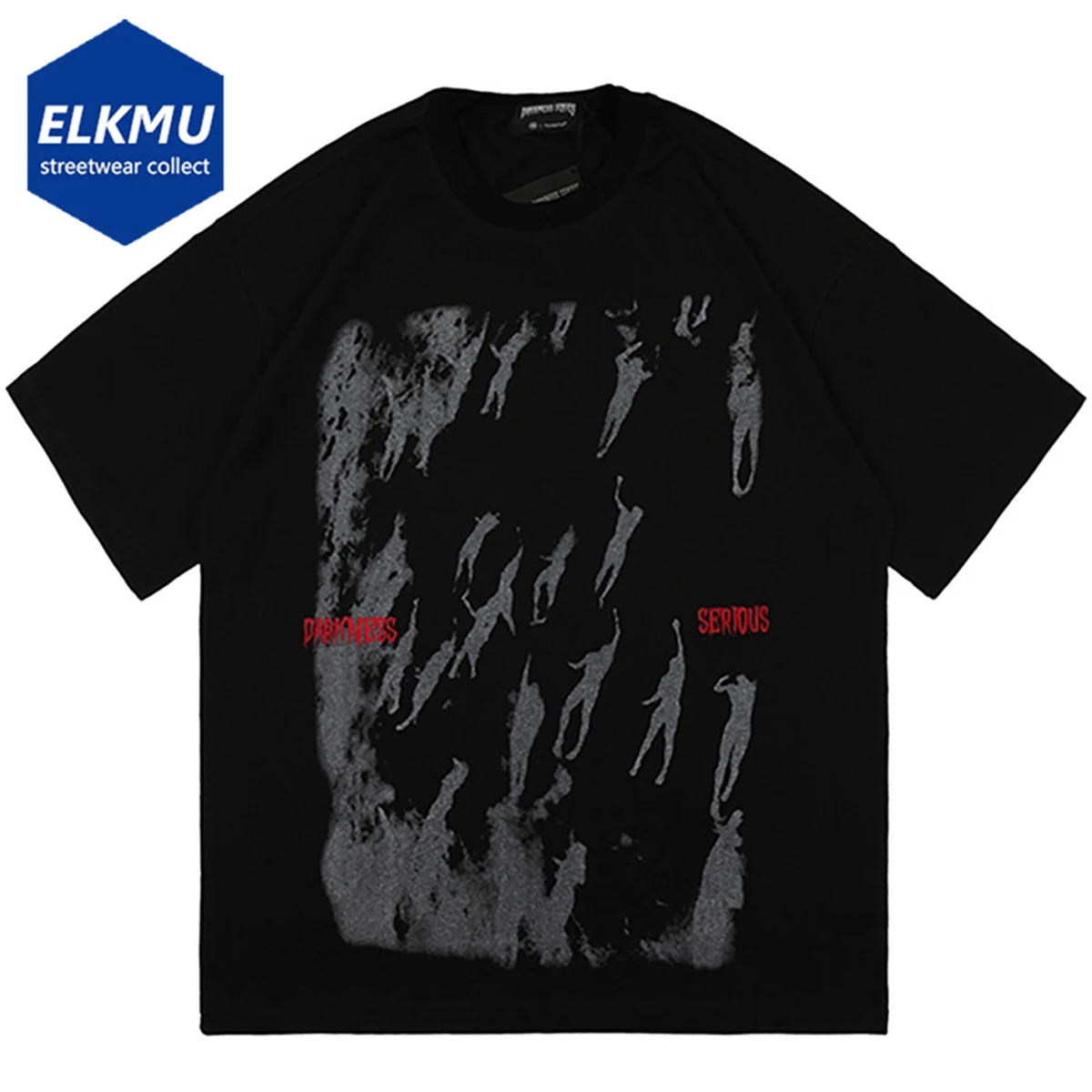 

Футболка мужская оверсайз с принтом, уличная одежда в стиле Харадзюку, свободная хлопковая рубашка в стиле хип-хоп с коротким рукавом, повсе...