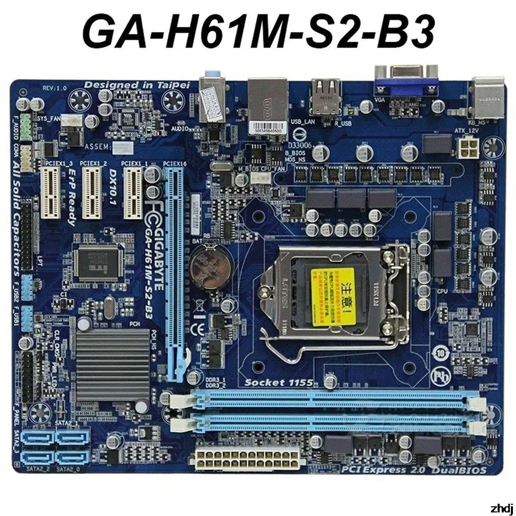 

Hot H61M-S2-B3 Desktop Motherboard Socket LGA 1155 In Tel CPU Interface DDR3 16G Dual Channel Memory VGA Interface Mainboard