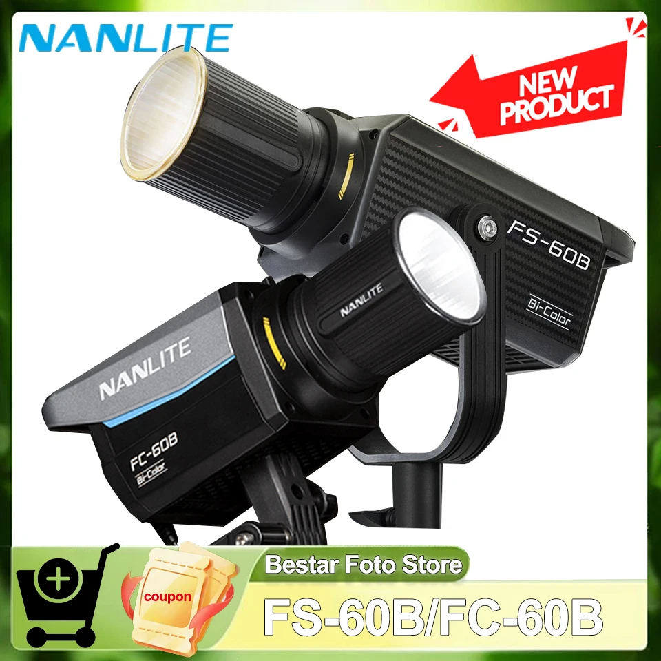 Фото Nanlite FS-60B FC-60B Двухцветное светодиодное освещение для фотосъемки 2700K-6500K Заполняющий свет высокой яркости с управлением через приложение для студии №1