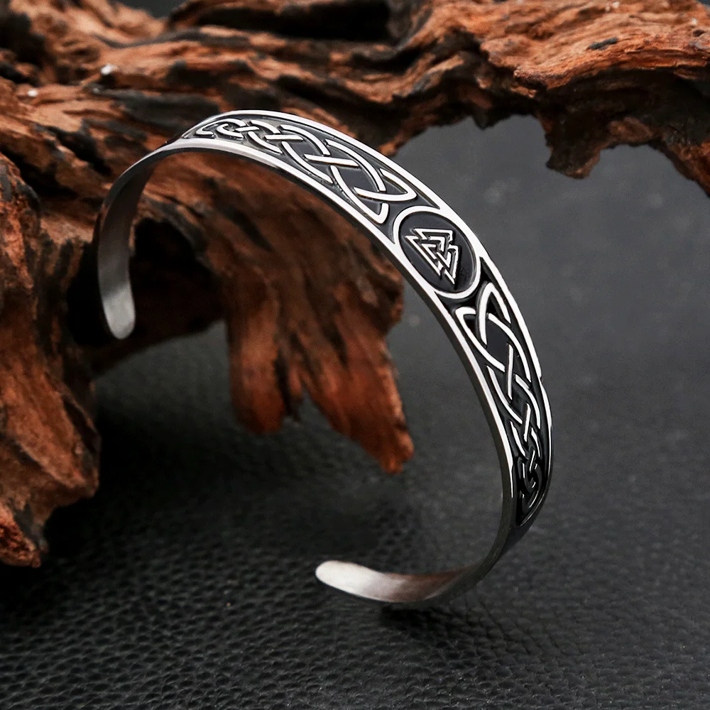 Модные креативные браслеты Vikings Valknut для мужчин и женщин 316L из нержавеющей стали в