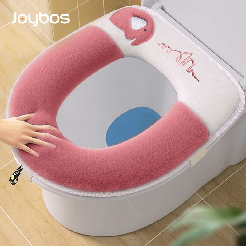 

Winter Water Proof Warm Toilet Seat Cover Washable Closestool Mat Short Plush Pure Color Soft O-shape Pad Bathroom Accessories