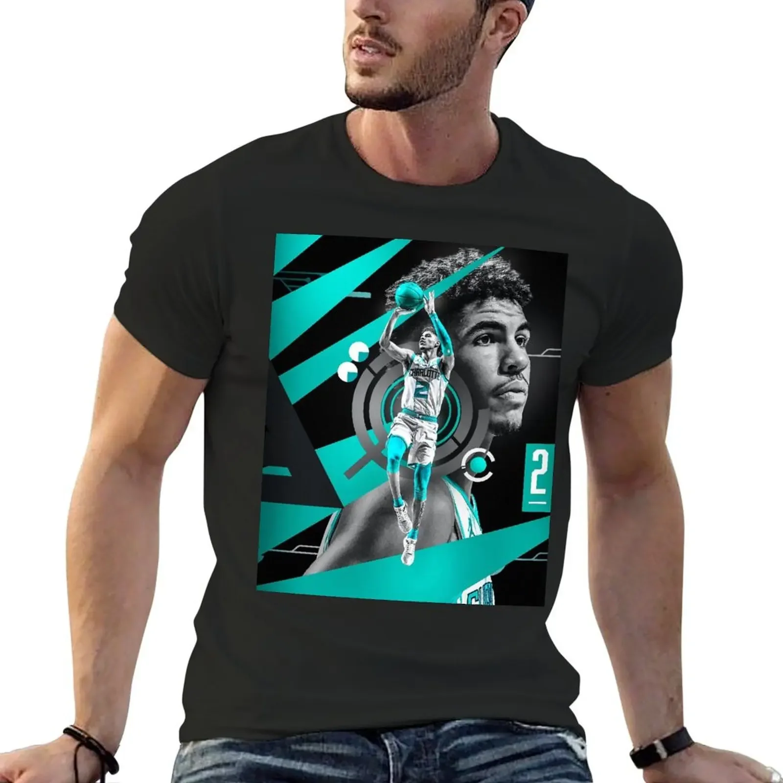 Футболка LaMelo Ball корейские модные рубашки мужские футболки с рисунком Fruit of the Loom