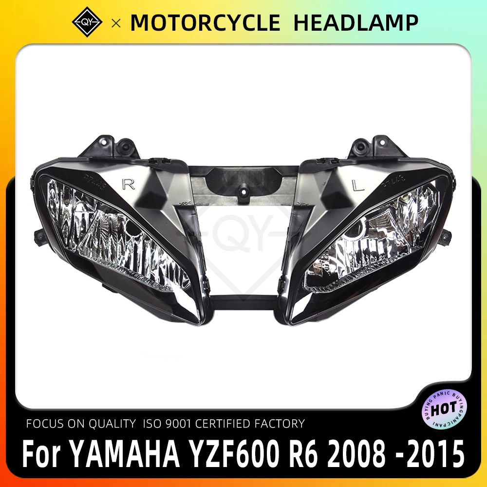 

PKQ Motorcycle Headlight Headlamp Head Light Lamp Assembly For YAMAHA YZF 600 YZF-R6 YZF R6 2006 2007 YZF-R6 06-07