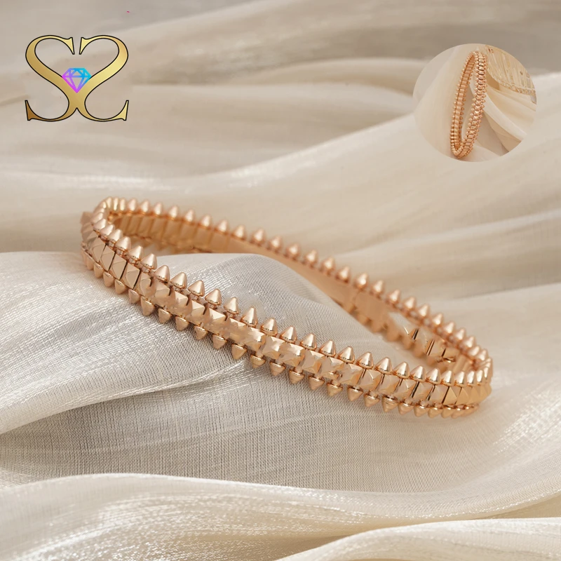 Высококачественный браслет из стерлингового серебра S925 с покрытием желтого