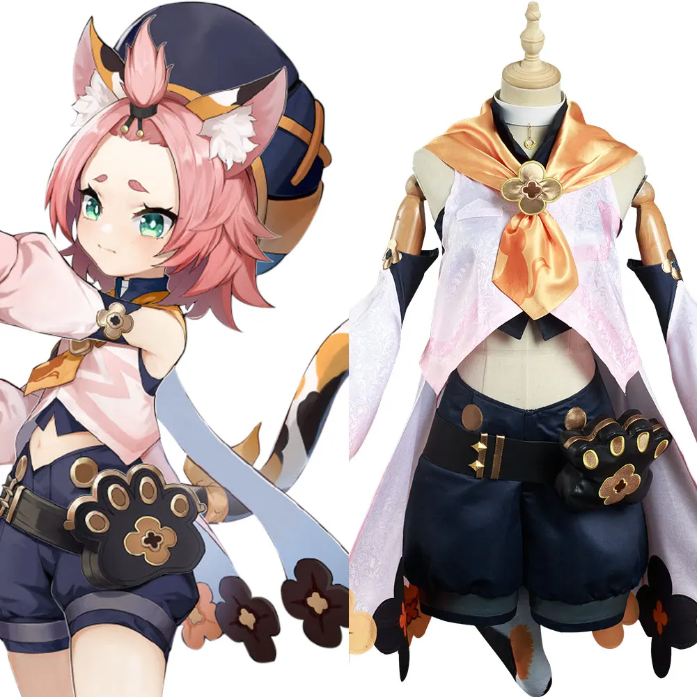 

Genshin Impact Diona Cosplay Costume Coat Pants Outfits Halloween Carnival Suit