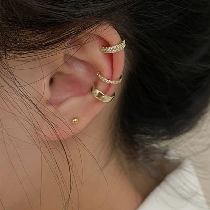 

925 Gold Color Vintage Womena's Earrings 2022 New Simple Shining Boucle Femme Accessories Fashion Temperament Women Earring