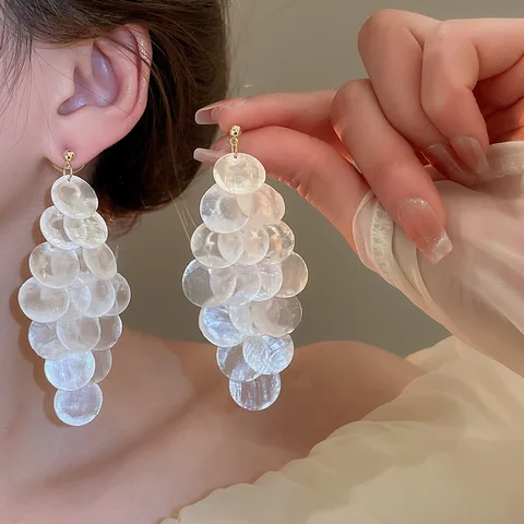 Серьги-капельки ZHUWEI из меди с ракушками