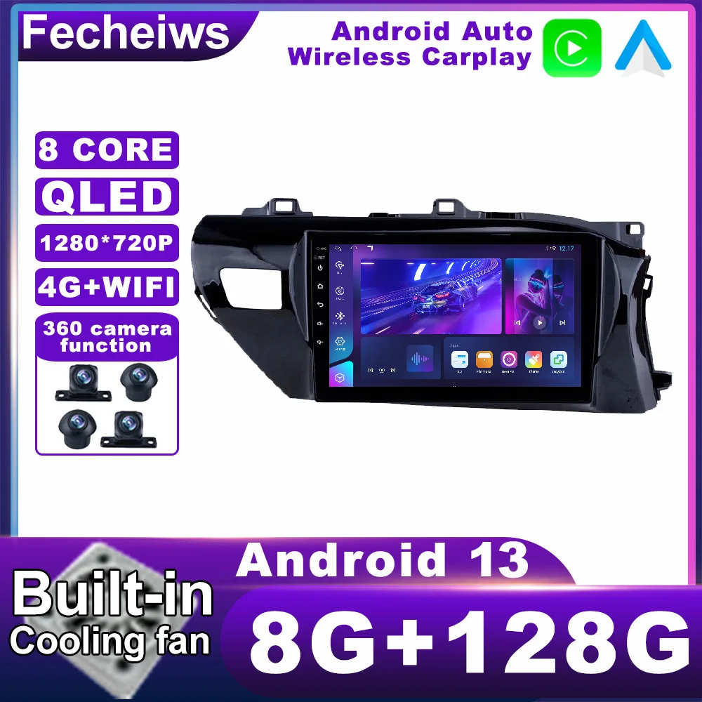 

10.1 Inch Android 13 For Toyota Hulix RHD 2016 - 2018 Car Radio BT Stereo Multimedia No 2din QLED AHD DSP 4G LTE Autoradio RDS